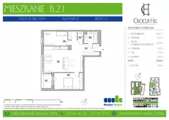3 pokoje, mieszkanie 73,78 m², piętro 2, oferta nr B.2.1, Crocus Hill, Szczecin, Śródmieście, Śródmieście Północ, ul. Jerzego Janosika 2, 2A, 3, 3A